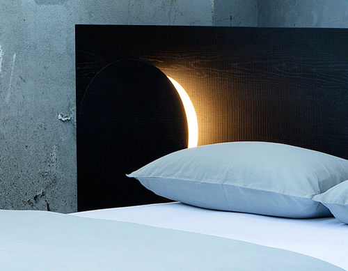 Cabeceira para cama de casal - LLORONA - HMD Furniture - contemporânea / em madeira laqueada / com luz integrada