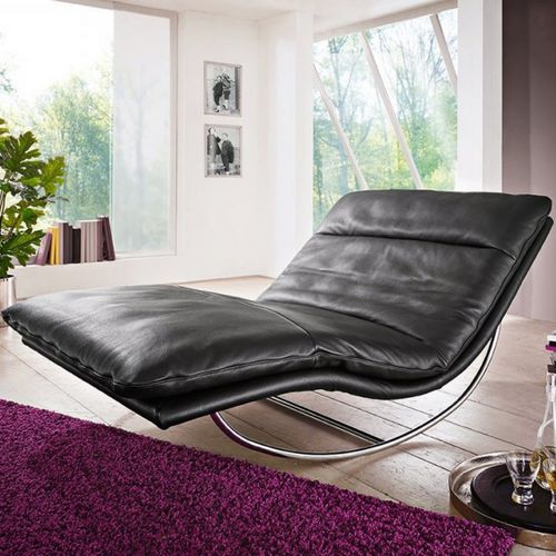 Chaise longue de balanço - ROCKYOU L - SEANROYALE - contemporânea / em tecido / em couro