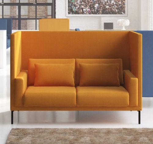 Sofá contemporâneo - GLAMOROUS.BOX.CT - SEANROYALE - em tecido / em couro / com encosto alto