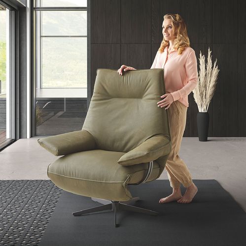 Poltrona de descanso contemporânea - ARTOLOUNGE - SEANROYALE - em couro / em tecido / metálica