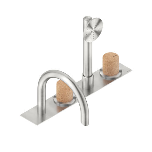 Conjunto misturador para banheira em aço inoxidável - DOX5940CZ - Neve rubinetterie - na bancada / contemporâneo / 4 furos