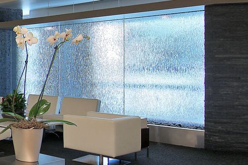 Painel de vidro decorado - CLASSIC : CASCADE - Nathan Allan Glass Studios Inc - texturizado / translúcido / para ambiente interno