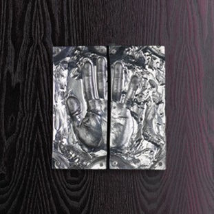 Maçaneta para porta - SPLIT HANDPRINT - Philip Watts Design - metálica / contemporânea