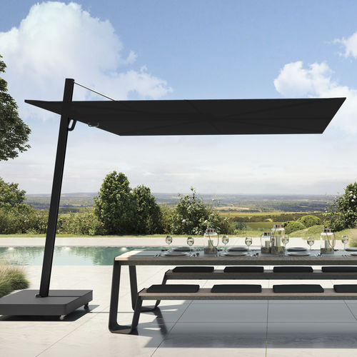 Ombrelone quadrado - VERSA UX FULL BLACK - Umbrosa - lateral / orientável / em tecido acrílico