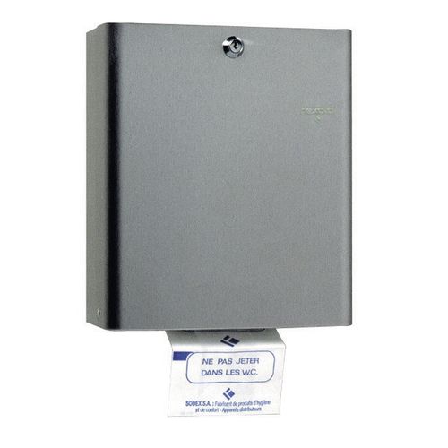 Dispenser de sacos para descarte de absorventes de parede - DRS 3036/2 - HEXOTOL - com lixeira integrada / em aço inoxidável / da linha comercial