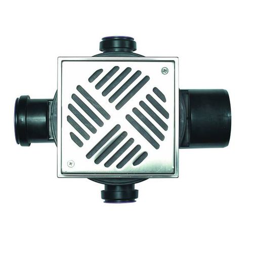Caixa sifonada em aço inoxidável - UNIVERSAL - KESSEL - para box de banheiro / quadrada