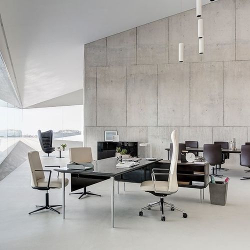 Mesa de reunião contemporânea - LONGO - Actiu - em madeira / com base em alumínio / retangular