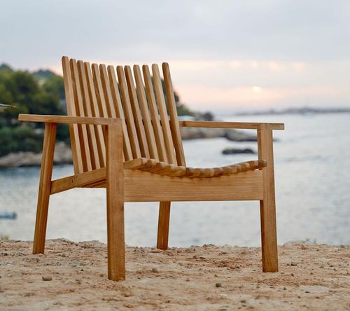 Poltrona contemporânea - AMAZE : 4402 - Cane-line A/S - em teca / em teca / de jardim