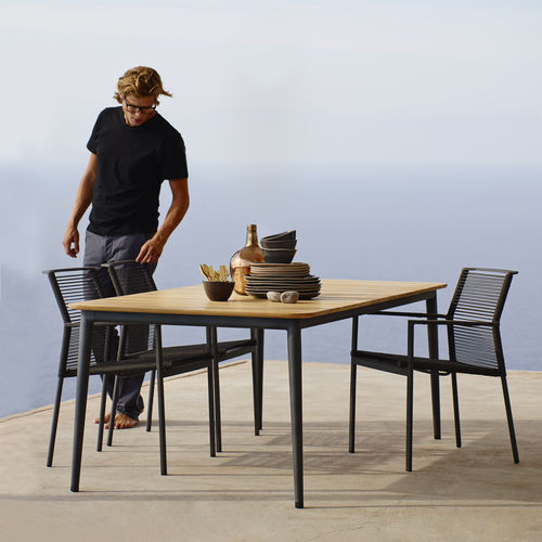 Mesa de jantar contemporânea - CORE : 5027, 5028, 5029 - Cane-line A/S - em teca / em alumínio / com base em alumínio