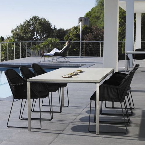 Mesa contemporânea - PURE : 5085 - Cane-line A/S - em aço inoxidável / em concreto / com base em aço inoxidável