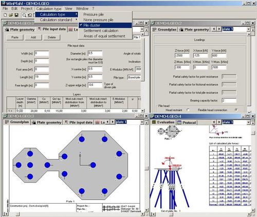 Software de cálculo de alicerces especiais - WINPFAHL - IDAT GmbH - para estrutura de concreto