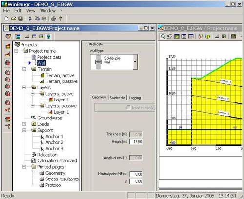 Software de cálculo geotécnico - WINBAUGR - IDAT GmbH - para estrutura de concreto