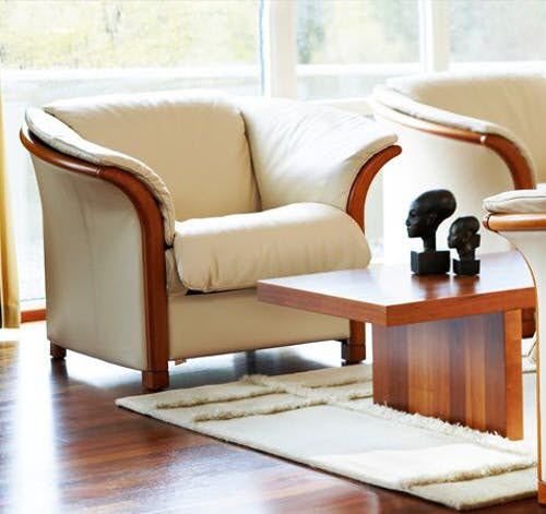 Poltrona clássica - MANHATTAN - Ekornes - em couro / em tecido / em madeira