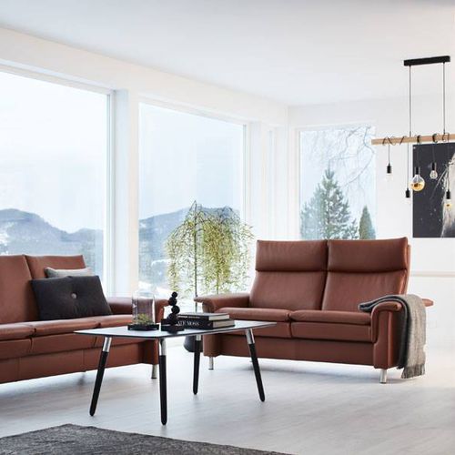 Sofá contemporâneo - AURORA - Ekornes - em tecido / em couro / com encosto para cabeça