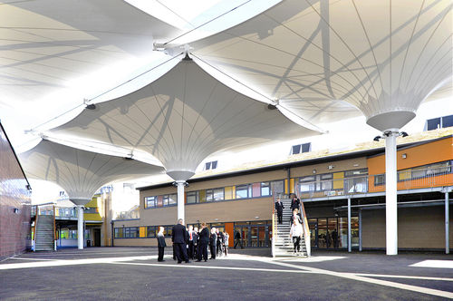 Estrutura de sombreamento de lona - INVERSE CONIC EVO - Fabric Architecture - para espaço público