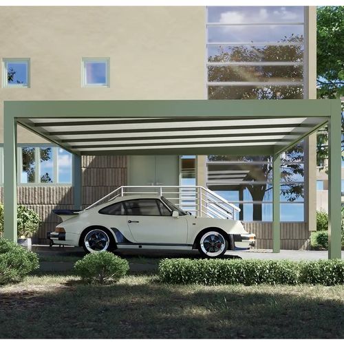 Pérgola apoiada em parede - QBox Linea - SPRECH S.r.l. - em aço / com cobertura em tela / sob medida