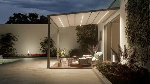 Toldo reto com box - SIMPLY - SPRECH S.r.l. - motorizado / da linha comercial / para pátio