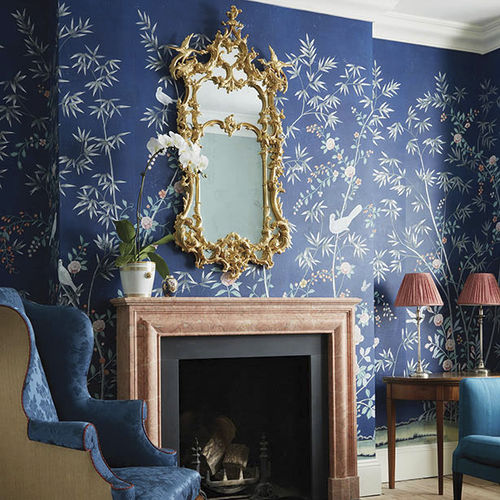 Papel de parede clássico - PORTMAN - DE GOURNAY - em seda / com animais / de estilo chinoiserie
