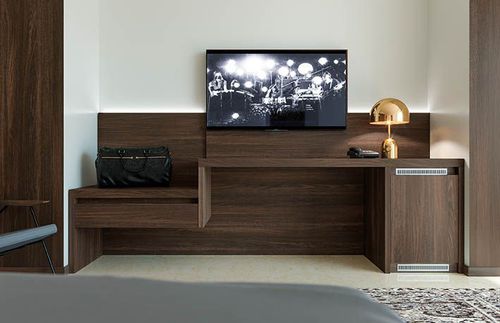 Mesa secretária contemporânea - SUPERIOR - Corazzin Group - Contract & hotel - em madeira / com compartimento de arrumação / para hotel
