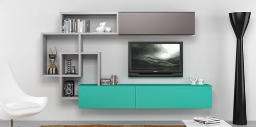 Móvel de parede contemporâneo para TV - 7RF5340 - Mobilstella - em madeira