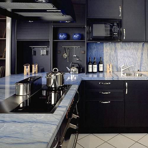 Tampo de bancada em mármore - AZUL MACAUBAS - MARBRERIE DES YVELINES - para cozinha