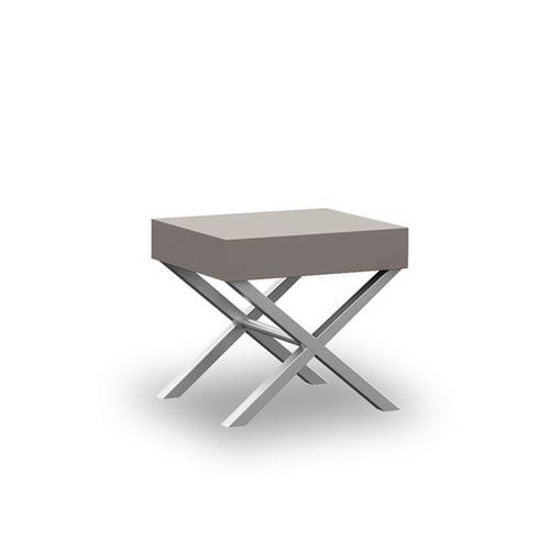 Criado-mudo contemporâneo - VANI V002B - POITOUX - com folheado de madeira / em laminado / com base metálica