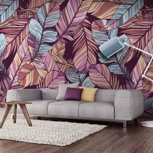 Papel de parede contemporâneo - PLUME PL4817 - LGD01 décor mural sur mesure - com natureza / panorâmico / efeito de tecido