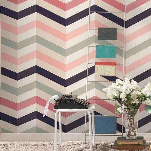 Papel de parede de design original - CHEVRON CV5230 - LGD01 décor mural sur mesure - panorâmico / com padrão geométrico / efeito 3D