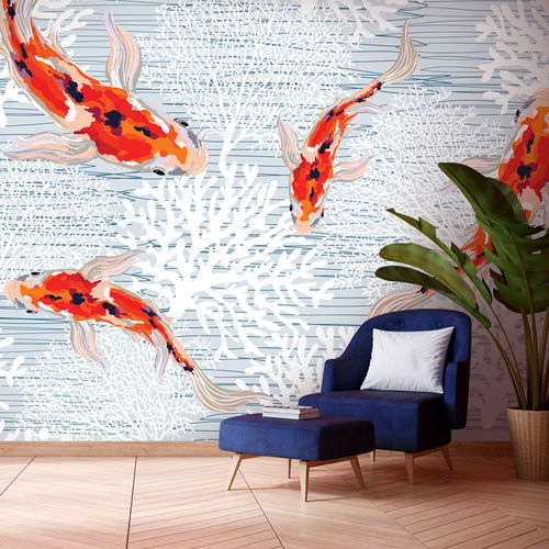 Papel de parede contemporâneo - KORAY KY6205 - LGD01 décor mural sur mesure - panorâmico / com animais / efeito de tecido