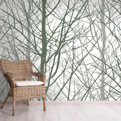 Papel de parede contemporâneo - ARBOR AB4771 - LGD01 décor mural sur mesure - com natureza / panorâmico / branco