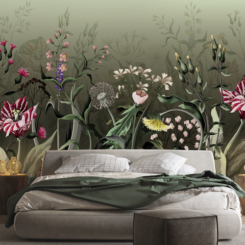 Papel de parede contemporâneo - BOTANICA BT2961 - LGD01 décor mural sur mesure - com natureza / com padrão floral / panorâmico
