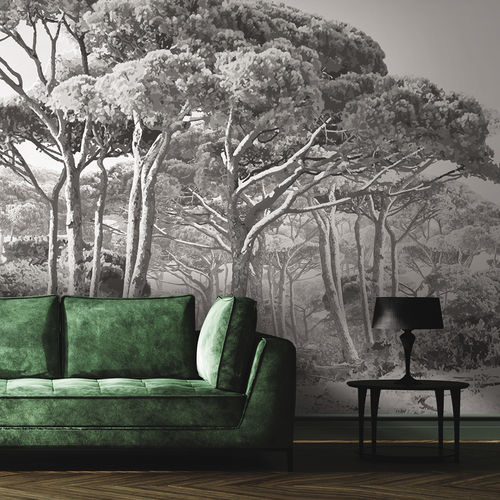 Papel de parede contemporâneo - PINEA PA0821 - LGD01 décor mural sur mesure - com natureza / panorâmico / cinza