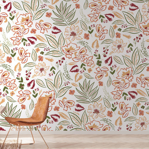 Papel de parede de design original - GERMINA - LGD01 décor mural sur mesure - com natureza / floral / panorâmico