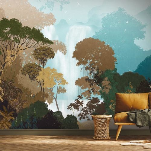 Papel de parede de design biofílico - NAUYACA - LGD01 décor mural sur mesure - em tecido não tecido / em poliéster / com natureza