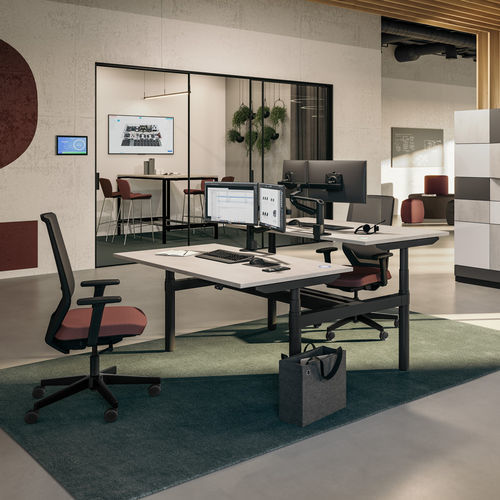 Mesa secretária plataforma - TENSOS COMPACT - ASSMANN BÜROMÖBEL GMBH & CO. KG - de piso / de 2 lugares / individual