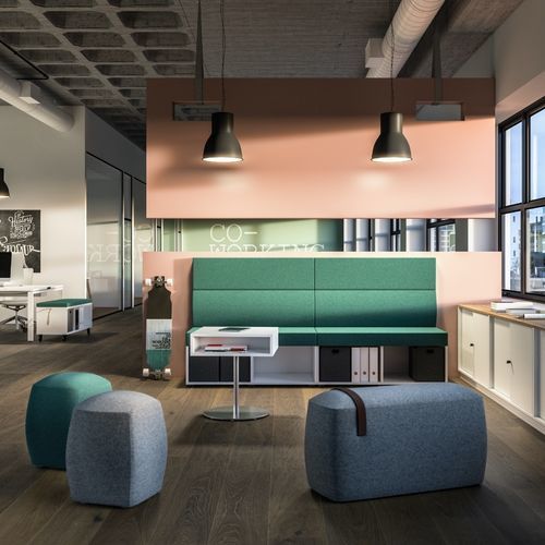 Sofá contemporâneo - SYNEO PART - ASSMANN BÜROMÖBEL GMBH & CO. KG - em tecido / em couro sintético / sem braços