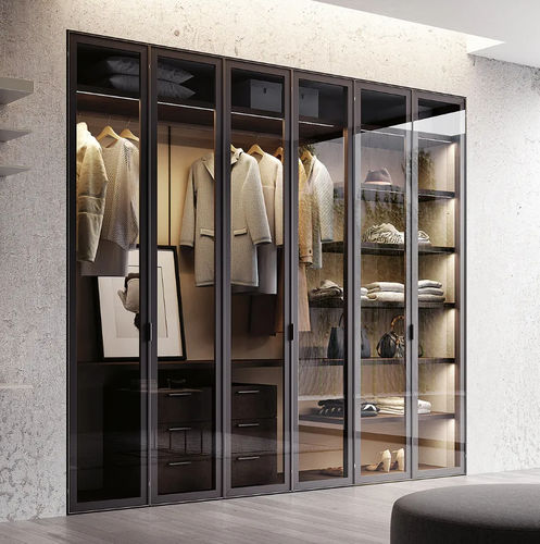 Guarda-roupa de embutir - SpaceWall  - Bertolotto Porte - contemporâneo / em alumínio / em laminado melamínico