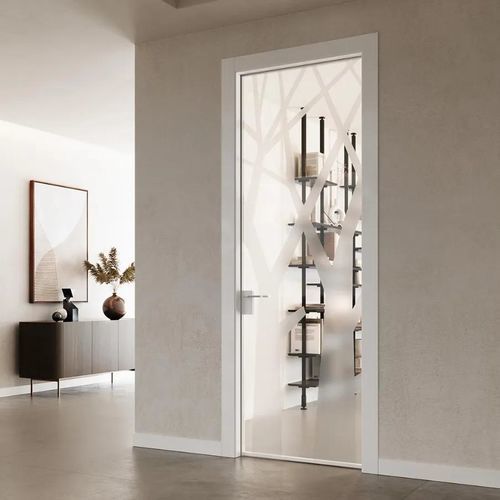 Porta interna - GLASS BIANCO - Bertolotto Porte - em alumínio / em vidro temperado / de correr