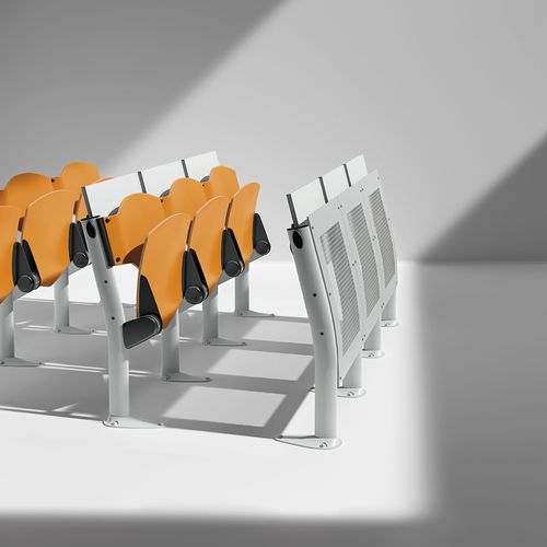 Cadeira de auditório contemporânea - OMNIA - Aresline - para ambiente interno / em madeira / com base metálica