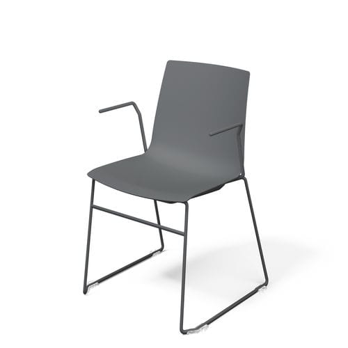 Cadeira para interlocutor contemporânea - AIRA - Aresline - para ambiente interno / em tecido / em alumínio polido