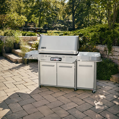 Churrasqueira a gás - SUMMIT FS38X S SMART - Weber EUROPE - da linha comercial / com rodízios / em aço inoxidável