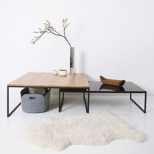 Mesa de centro contemporânea - H 5/2 - Hans Hansen Furniture - em vidro / em madeira maciça / em HPL