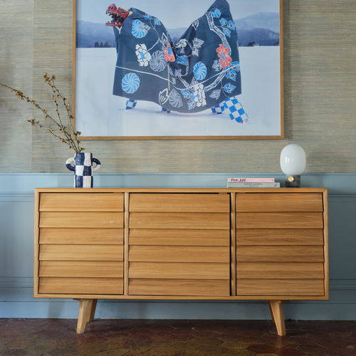 Buffet aparador de design escandinavo - REMIX - Hans Hansen Furniture - em carvalho / com gavetas / com portas de abrir