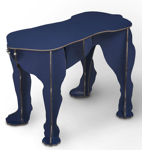 Banco estofado de design original - REX - Ibride - em HPL / azul