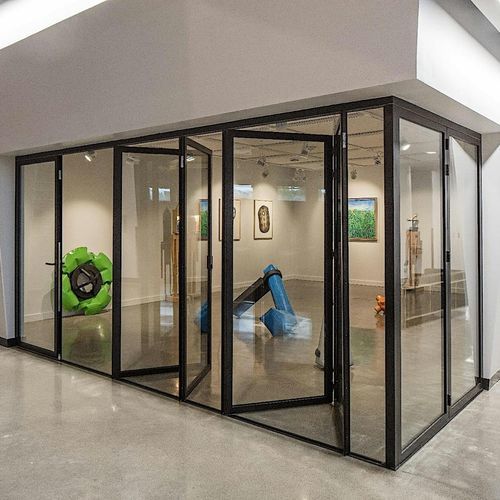 Divisória sanfonada - SL45 - NanaWall - articulada / com vidro / em alumínio