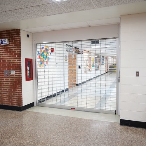 Grade de proteção de enrolar - CROSSINGGARD® & THREATPROTECT™ - Cornell - para porta / em alumínio anodizado / em aço inoxidável