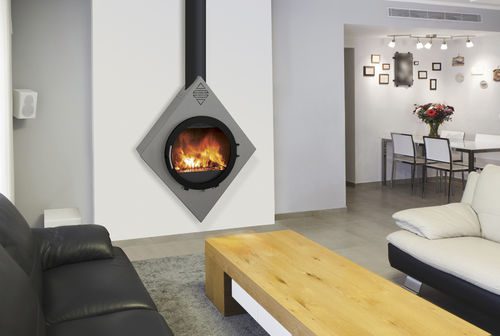 Lareira a lenha - OZA - ATELIERS FRANCE TURBO - de piso / de parede / suspensa