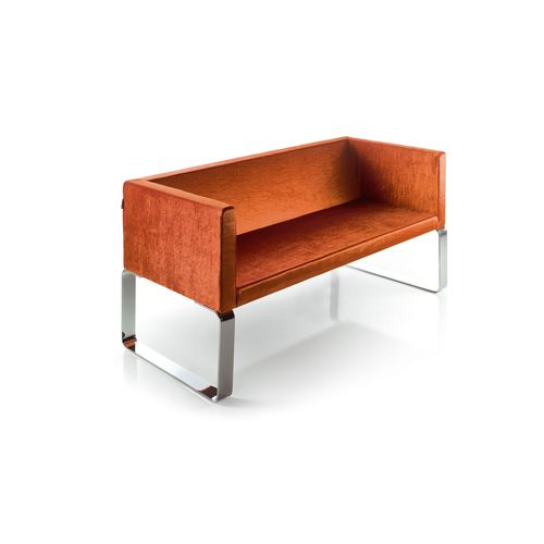 Banco estofado contemporâneo - KUBIBENCH 2 - Gamma & Bross - em tecido / vinílico / com base metálica