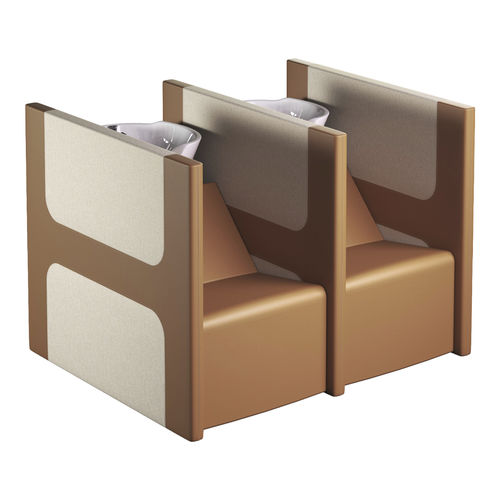 Lavatório de cabeleireiro com apoio para pés - PRIVACY FAUBOURG 2P SHIATSU - Gamma & Bross - em couro sintético / em cerâmica / de design original