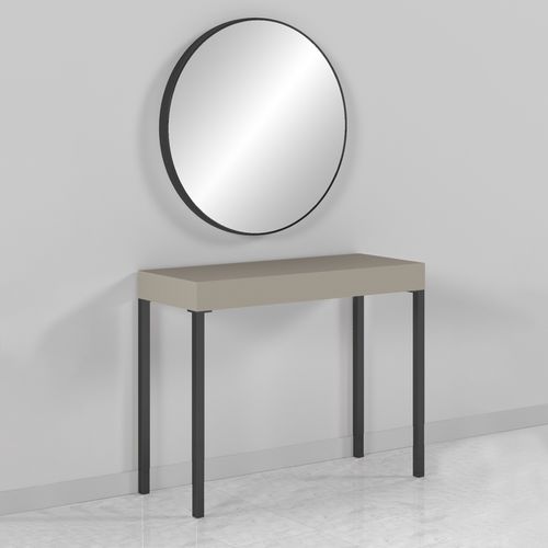 Penteadeira contemporâneo - CONSOLLE RONDE BLACK - Gamma & Bross - laminado / de parede / para salão de beleza